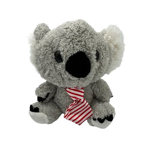 Rare Dan Dee Gray Koala Bear Plush 10 inch with red‎ and white tie - Picture 1 of 6